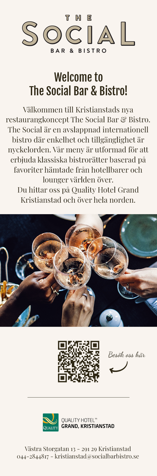 Presentkort på The Social Bar & Bistro på Quality grand hotell